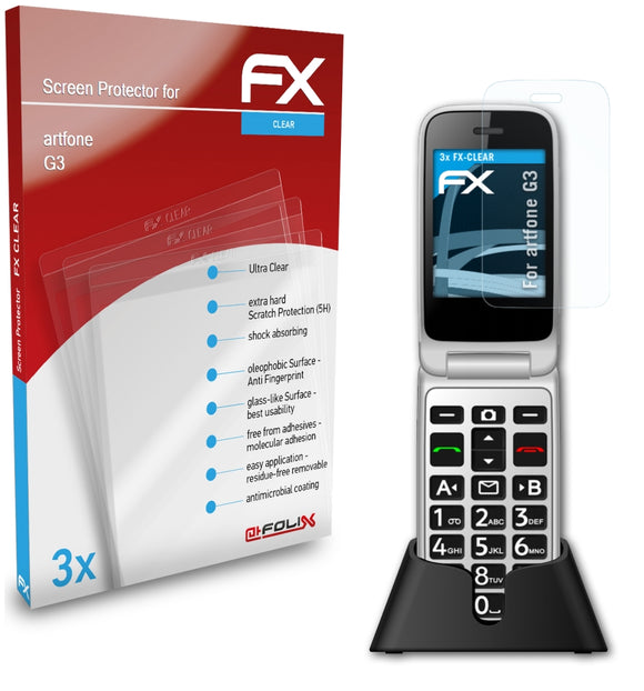 atFoliX FX-Clear Schutzfolie für artfone G3