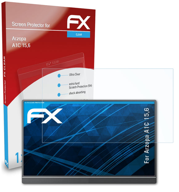 atFoliX FX-Clear Schutzfolie für Arzopa A1C 15,6