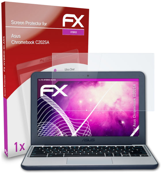 atFoliX FX-Hybrid-Glass Panzerglasfolie für Asus Chromebook C202SA