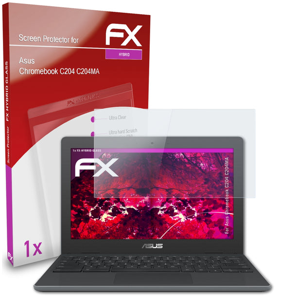 atFoliX FX-Hybrid-Glass Panzerglasfolie für Asus Chromebook C204 (C204MA)