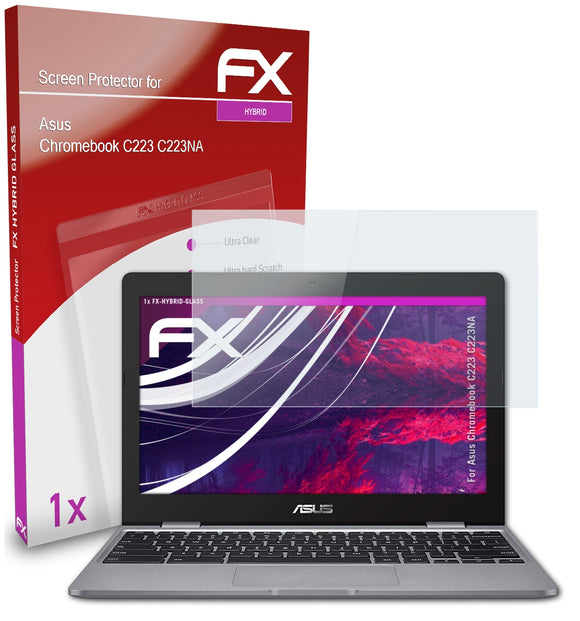 atFoliX FX-Hybrid-Glass Panzerglasfolie für Asus Chromebook C223 (C223NA)