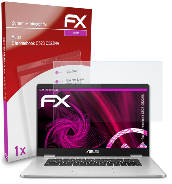 atFoliX FX-Hybrid-Glass Panzerglasfolie für Asus Chromebook C523 (C523NA)