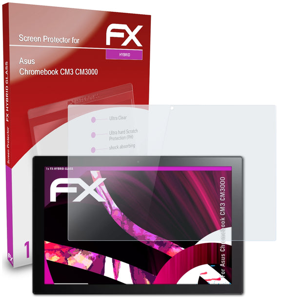 atFoliX FX-Hybrid-Glass Panzerglasfolie für Asus Chromebook CM3 (CM3000)
