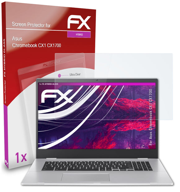 atFoliX FX-Hybrid-Glass Panzerglasfolie für Asus Chromebook CX1 (CX1700)