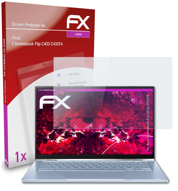 atFoliX FX-Hybrid-Glass Panzerglasfolie für Asus Chromebook Flip C433 (C433TA)