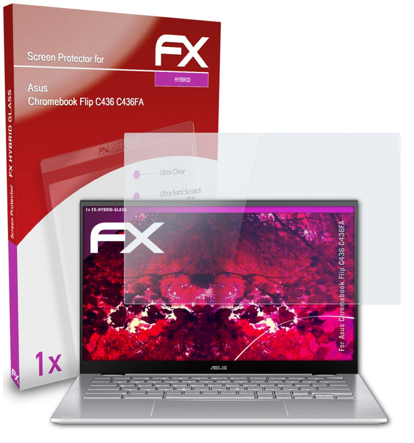 atFoliX FX-Hybrid-Glass Panzerglasfolie für Asus Chromebook Flip C436 (C436FA)