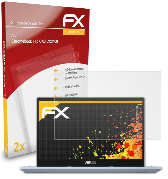 atFoliX FX-Antireflex Displayschutzfolie für Asus Chromebook Flip CX3 (CX3400)