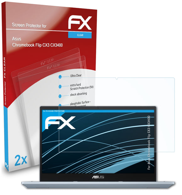 atFoliX FX-Clear Schutzfolie für Asus Chromebook Flip CX3 (CX3400)