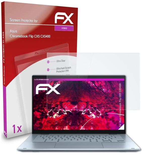 atFoliX FX-Hybrid-Glass Panzerglasfolie für Asus Chromebook Flip CX5 (CX5400)