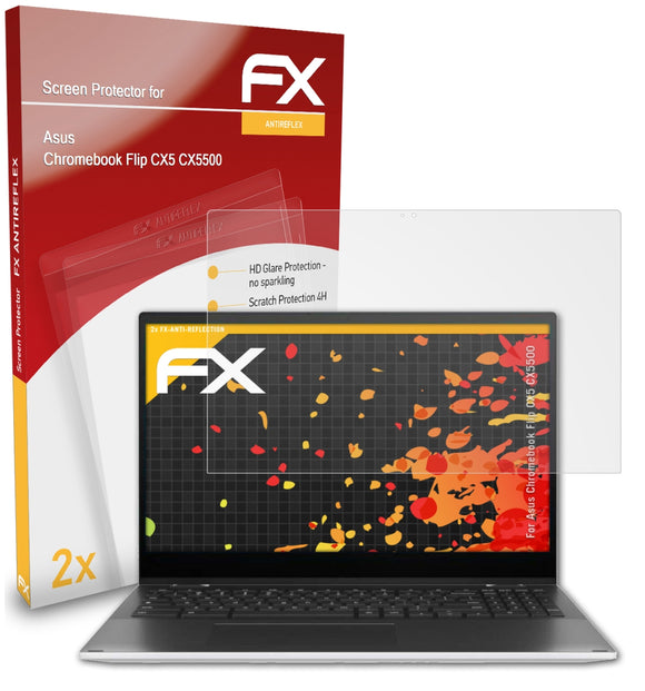 atFoliX FX-Antireflex Displayschutzfolie für Asus Chromebook Flip CX5 (CX5500)