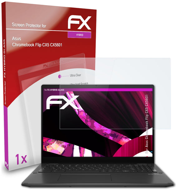 atFoliX FX-Hybrid-Glass Panzerglasfolie für Asus Chromebook Flip CX5 (CX5601)