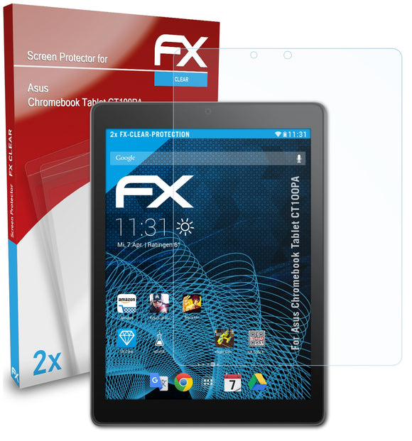 atFoliX FX-Clear Schutzfolie für Asus Chromebook Tablet (CT100PA)
