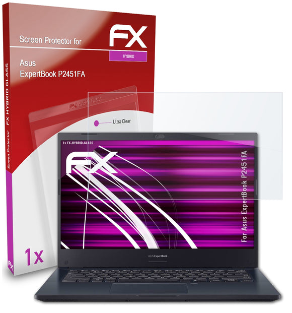 atFoliX FX-Hybrid-Glass Panzerglasfolie für Asus ExpertBook (P2451FA)