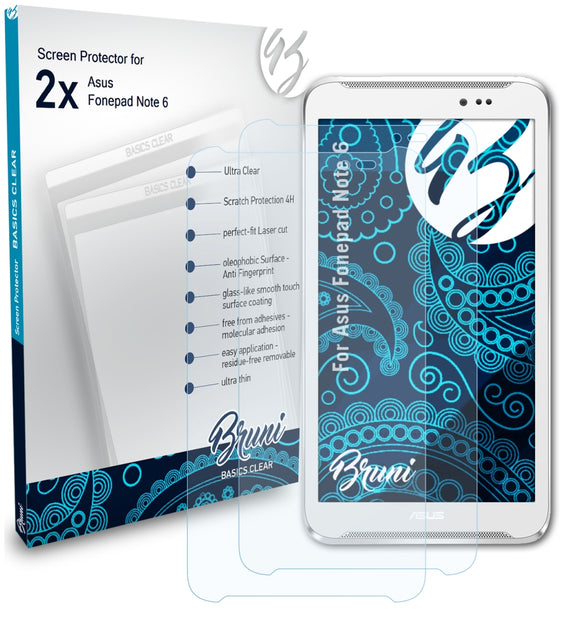 Bruni Basics-Clear Displayschutzfolie für Asus Fonepad Note 6