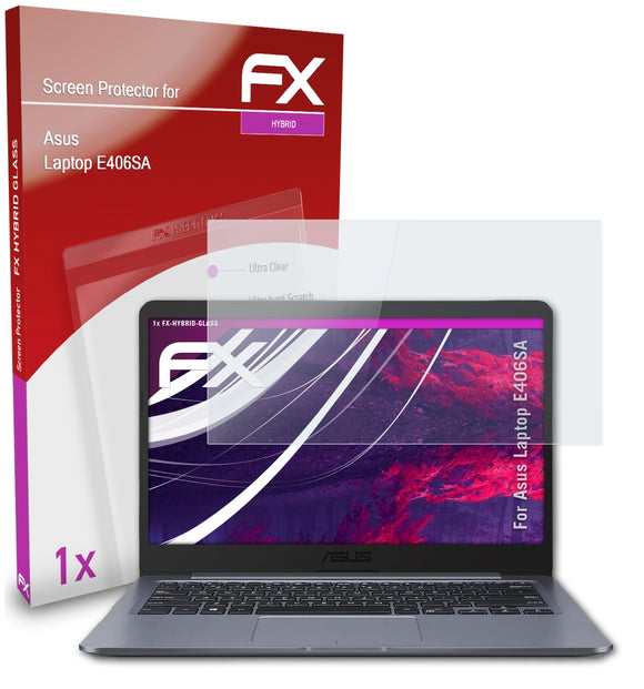 atFoliX FX-Hybrid-Glass Panzerglasfolie für Asus Laptop E406SA