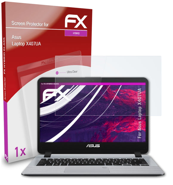 atFoliX FX-Hybrid-Glass Panzerglasfolie für Asus Laptop X407UA