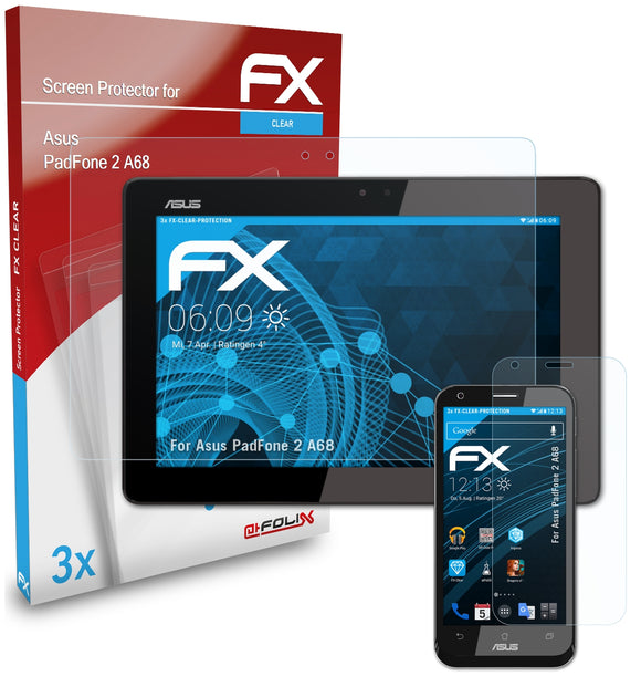 atFoliX FX-Clear Schutzfolie für Asus PadFone 2 (A68)