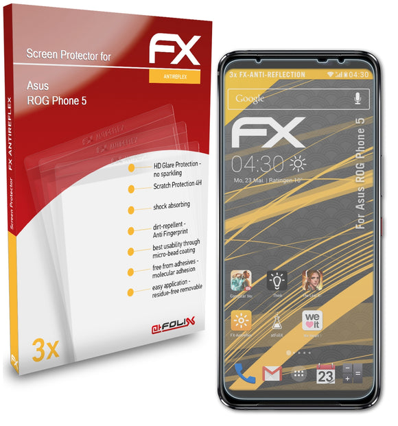 atFoliX FX-Antireflex Displayschutzfolie für Asus ROG Phone 5