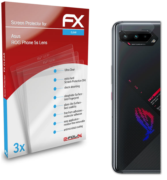 atFoliX FX-Clear Schutzfolie für Asus ROG Phone 5s Lens