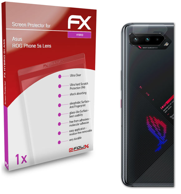 atFoliX FX-Hybrid-Glass Panzerglasfolie für Asus ROG Phone 5s Lens