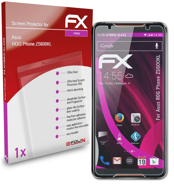 atFoliX FX-Hybrid-Glass Panzerglasfolie für Asus ROG Phone (ZS600KL)