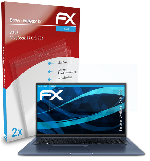 atFoliX FX-Clear Schutzfolie für Asus VivoBook 17X (K1703)