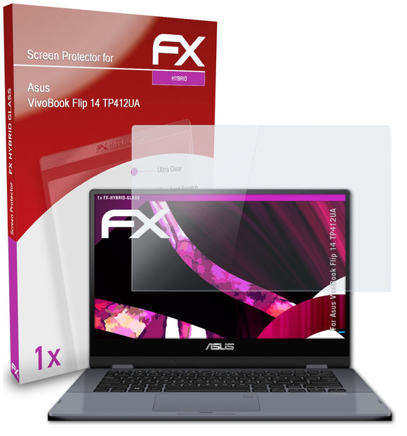 atFoliX FX-Hybrid-Glass Panzerglasfolie für Asus VivoBook Flip 14 (TP412UA)