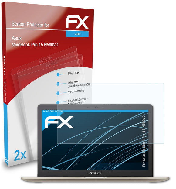atFoliX FX-Clear Schutzfolie für Asus VivoBook Pro 15 (N580VD)