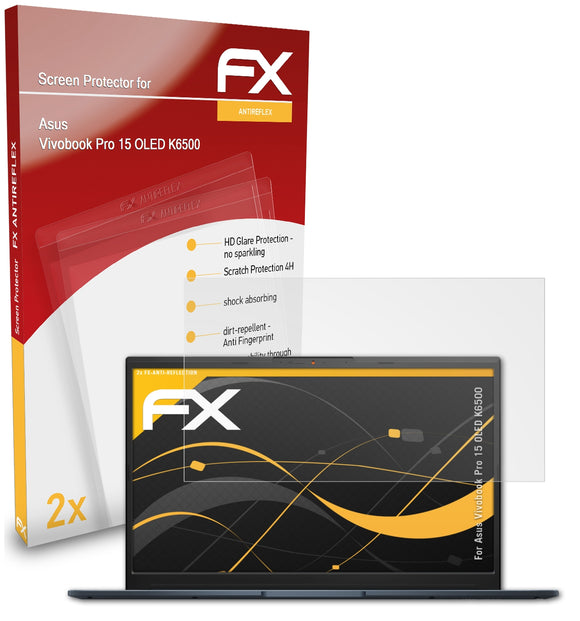 atFoliX FX-Antireflex Displayschutzfolie für Asus Vivobook Pro 15 OLED (K6500)