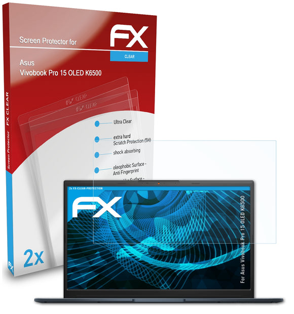 atFoliX FX-Clear Schutzfolie für Asus Vivobook Pro 15 OLED (K6500)