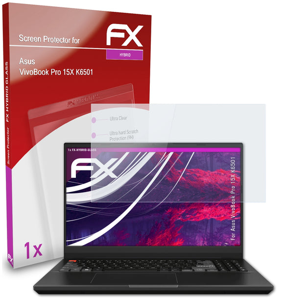 atFoliX FX-Hybrid-Glass Panzerglasfolie für Asus VivoBook Pro 15X (K6501)