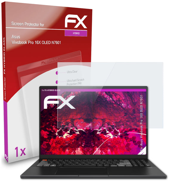 atFoliX FX-Hybrid-Glass Panzerglasfolie für Asus Vivobook Pro 16X OLED (N7601)