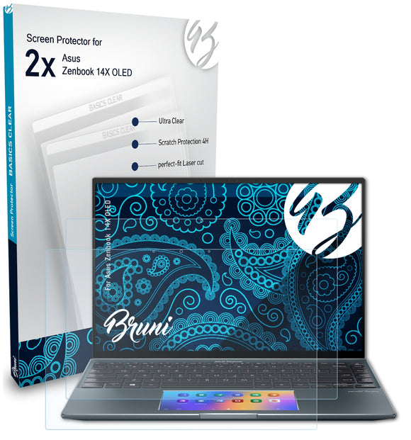 Bruni Basics-Clear Displayschutzfolie für Asus Zenbook 14X OLED