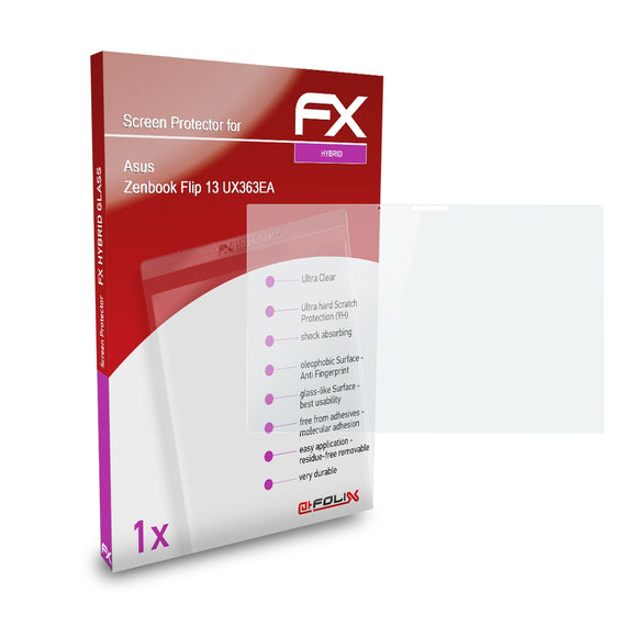 atFoliX FX-Hybrid-Glass Panzerglasfolie für Asus Zenbook Flip 13 (UX363EA)