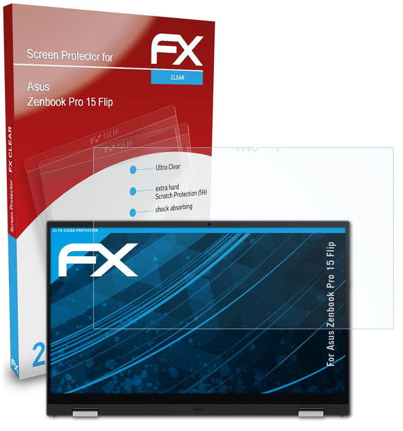 atFoliX FX-Clear Schutzfolie für Asus Zenbook Pro 15 Flip