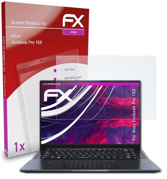 atFoliX FX-Hybrid-Glass Panzerglasfolie für Asus Zenbook Pro 16X