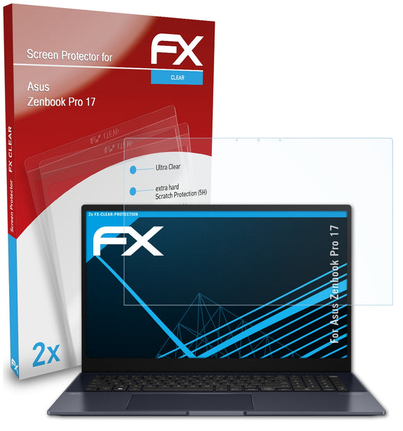 atFoliX FX-Clear Schutzfolie für Asus Zenbook Pro 17