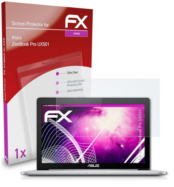 atFoliX FX-Hybrid-Glass Panzerglasfolie für Asus ZenBook Pro (UX501)