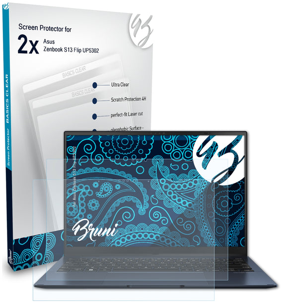 Bruni Basics-Clear Displayschutzfolie für Asus Zenbook S13 Flip (UP5302)