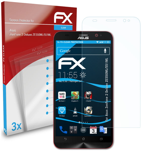 atFoliX FX-Clear Schutzfolie für Asus ZenFone 2 Deluxe (ZE550ML/551ML)