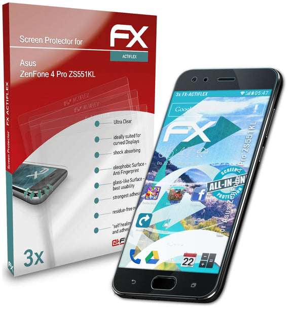 atFoliX FX-ActiFleX Displayschutzfolie für Asus ZenFone 4 Pro (ZS551KL)