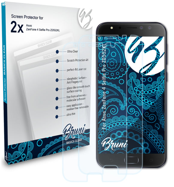Bruni Basics-Clear Displayschutzfolie für Asus ZenFone 4 Selfie Pro (ZD552KL)