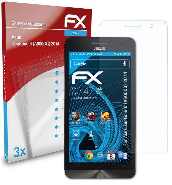 atFoliX FX-Clear Schutzfolie für Asus ZenFone 6 (A600CG) (2014)