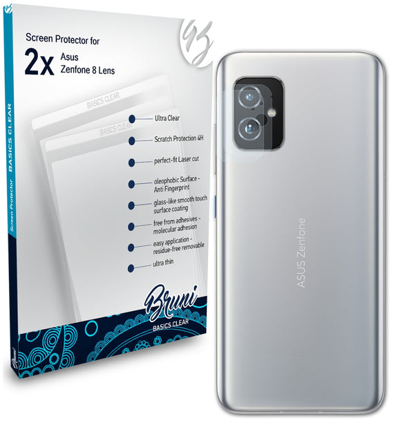 Bruni Basics-Clear Displayschutzfolie für Asus Zenfone 8 (Lens)