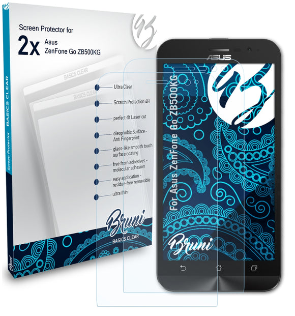Bruni Basics-Clear Displayschutzfolie für Asus ZenFone Go (ZB500KG)