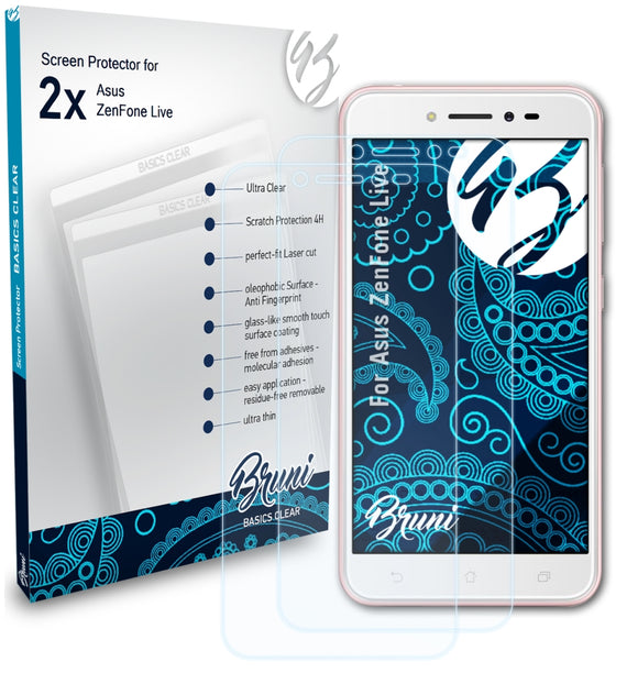 Bruni Basics-Clear Displayschutzfolie für Asus ZenFone Live