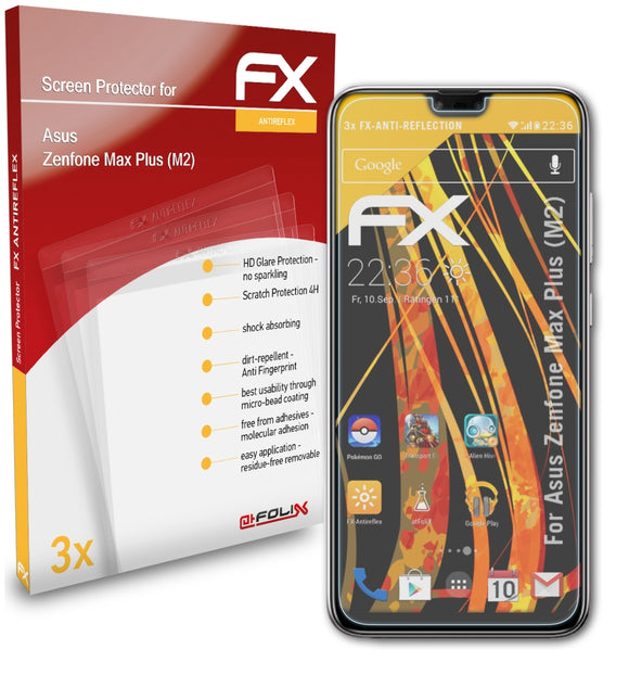 atFoliX FX-Antireflex Displayschutzfolie für Asus Zenfone Max Plus (M2)