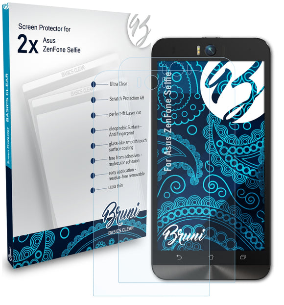 Bruni Basics-Clear Displayschutzfolie für Asus ZenFone Selfie