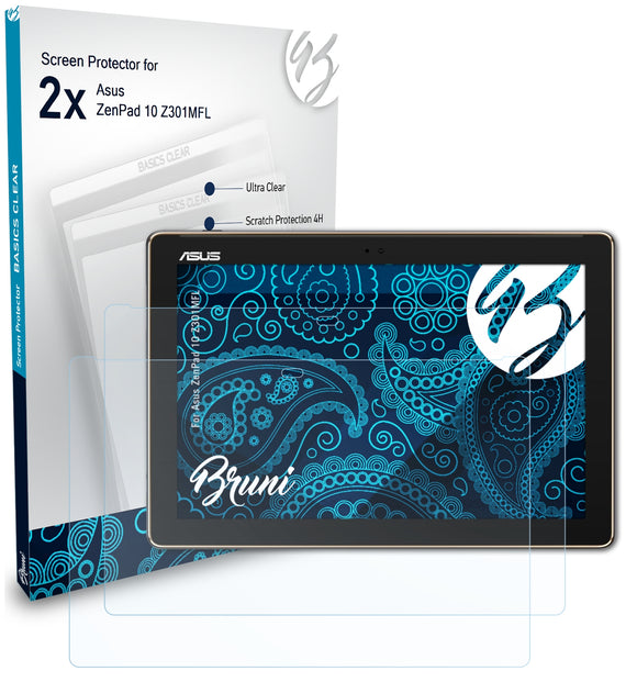 Bruni Basics-Clear Displayschutzfolie für Asus ZenPad 10 (Z301MFL)