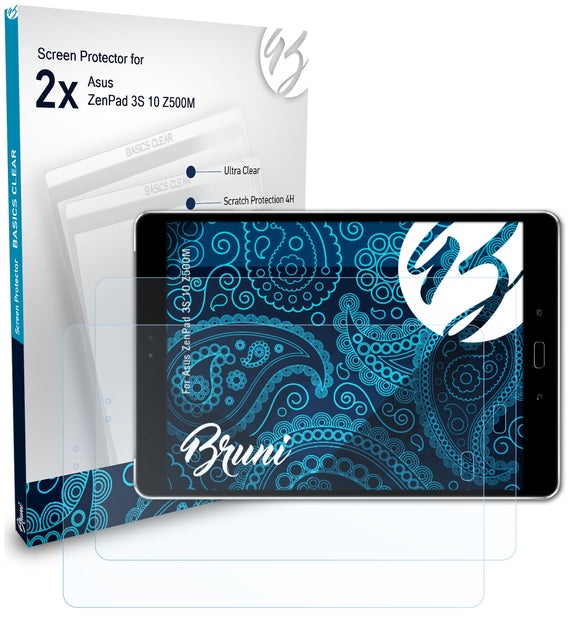 Bruni Basics-Clear Displayschutzfolie für Asus ZenPad 3S 10 (Z500M)
